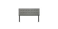 Slickblue Queen Modern Classic Style Button-Tufted Headboard in Grey Upholstered Fabric