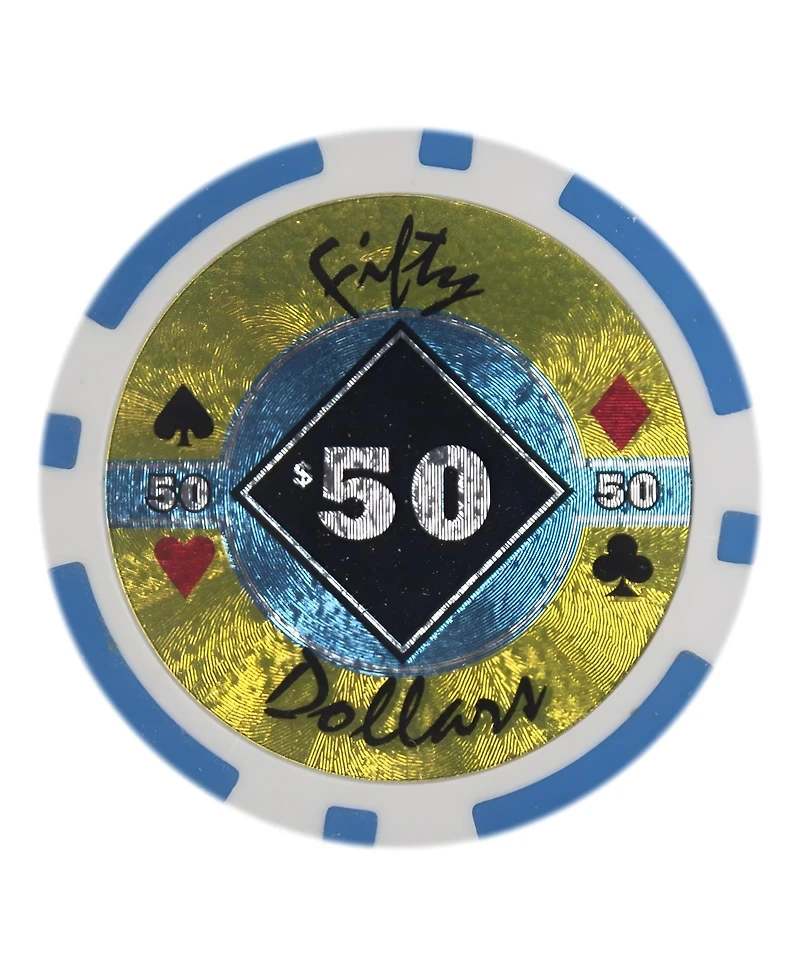 Slickblue Black Diamond Holo Inlay Poker Chips (25-Pack) For Poker
