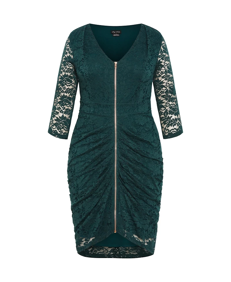 City Chic Plus Lacey Zip Dress