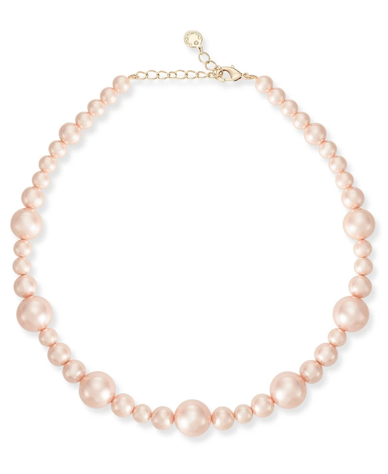 Charter Club Gold-Tone Pink Imitation Pearl All-Around Necklace, 17" + 2" extender, Exclusively at Macy's