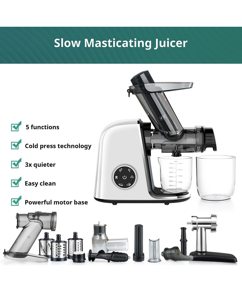Cowin Slow Masticating Juicer Cold Press Quiet 150W