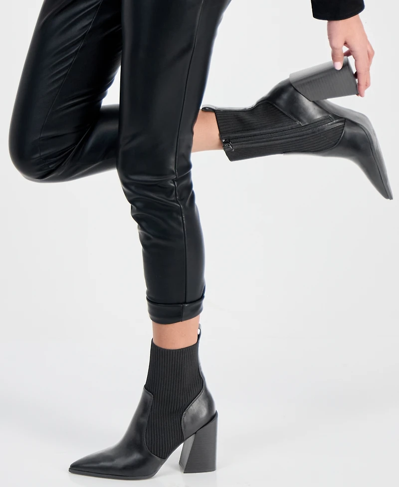 Wild Pair Trinityy Pointed-Toe Pull-On Knit Dress Booties, Created for Macy's