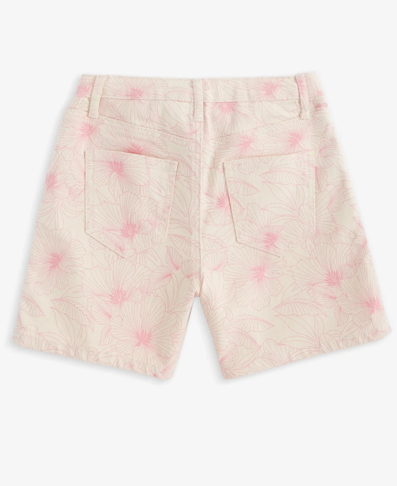 Epic Threads Little & Big Girls Floral-Print Denim Midi Shorts, Exclusively at Macy's