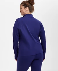 Id Ideology Plus Size Soft Flex Solid Full-Zip Jacket, Created for Macy's