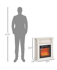 Homcom 27" Electric Fireplace Heater with Mantel & Remote Control,