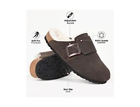 Aerothotic - Atlas Fur Genuine Leather Fur Lined Clogs for Women with Arch Support