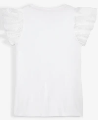 Big Girl Eyelet-Flutter-Sleeve Top, Exclusively at Macy's