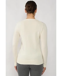 Jennie Liu Women's 3-ply Cashmere Crew Neck Sweater