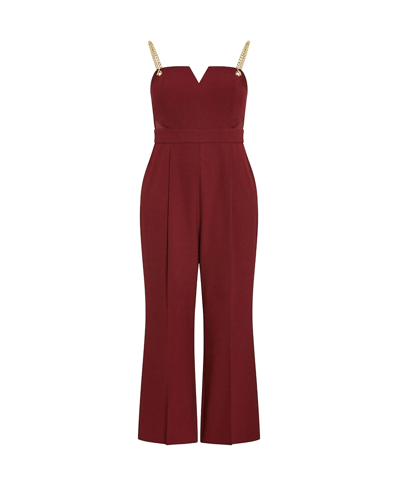 City Chic Plus Ann Chain Sleeveless Wide Leg Jumpsuit