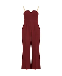 City Chic Plus Ann Chain Sleeveless Wide Leg Jumpsuit