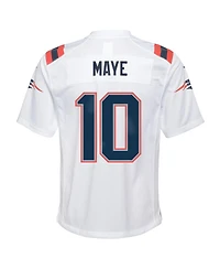 Nike Big Boys and Girls Drake Maye White New England Patriots Game Jersey