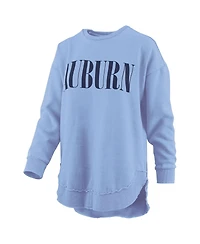Pressbox Women's Light Blue Auburn Tigers Poncho Fleece Pullover Sweatshirt