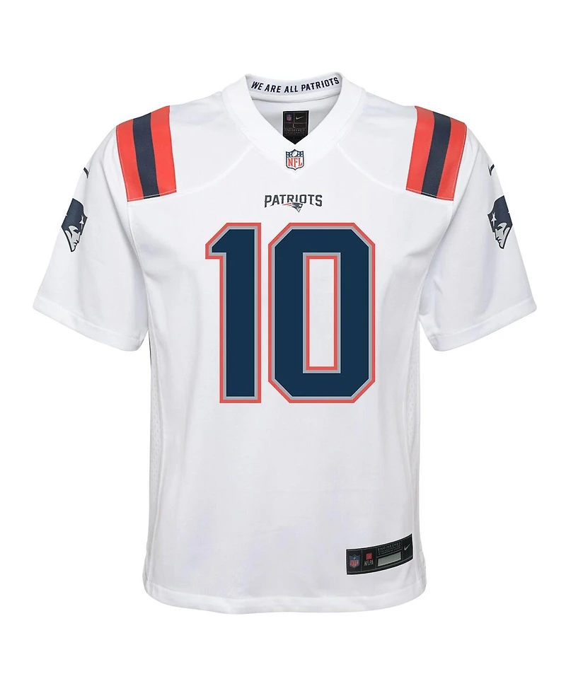Nike Big Boys and Girls Drake Maye White New England Patriots Game Jersey