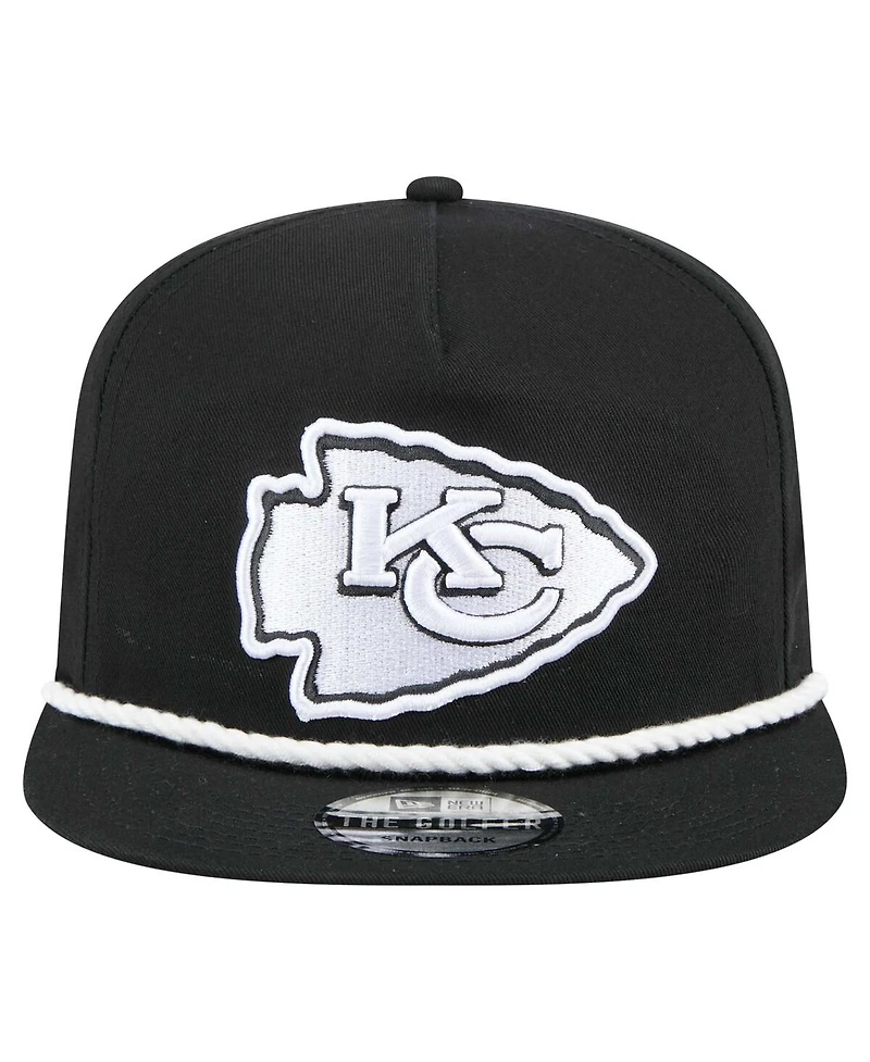 New Era Men's Black Kansas City Chiefs B-Dub Golfer Snapback Hat