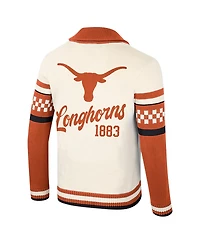 Colosseum Women's Cream Texas Longhorns Wild Collective Button-Up Jacquard Sweater