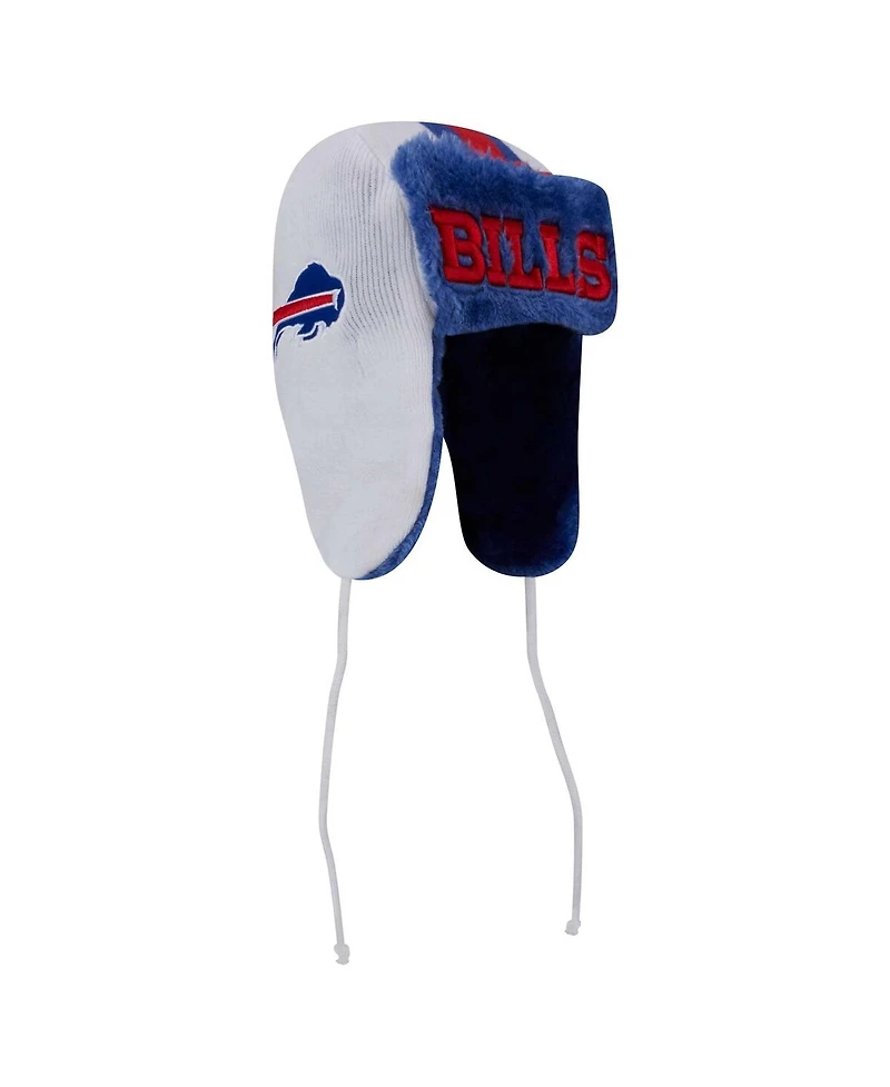 New Era Men's White Buffalo Bills Helmet Head Trapper Knit Hat