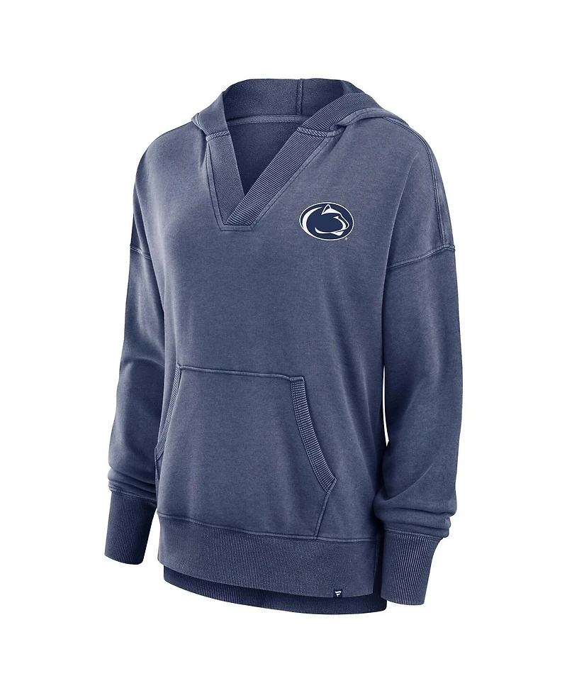 Fanatics Women's Navy Penn State Nittany Lions Initiative Snow Wash French Terry V-Neck Pullover Hoodie