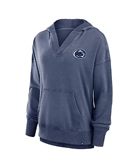 Fanatics Women's Navy Penn State Nittany Lions Initiative Snow Wash French Terry V-Neck Pullover Hoodie