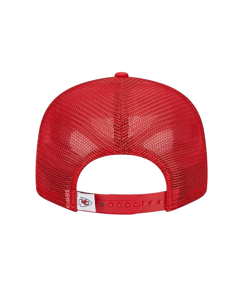 New Era Men's Red Kansas City Chiefs Main Trucker 9FIFTY Snapback Hat