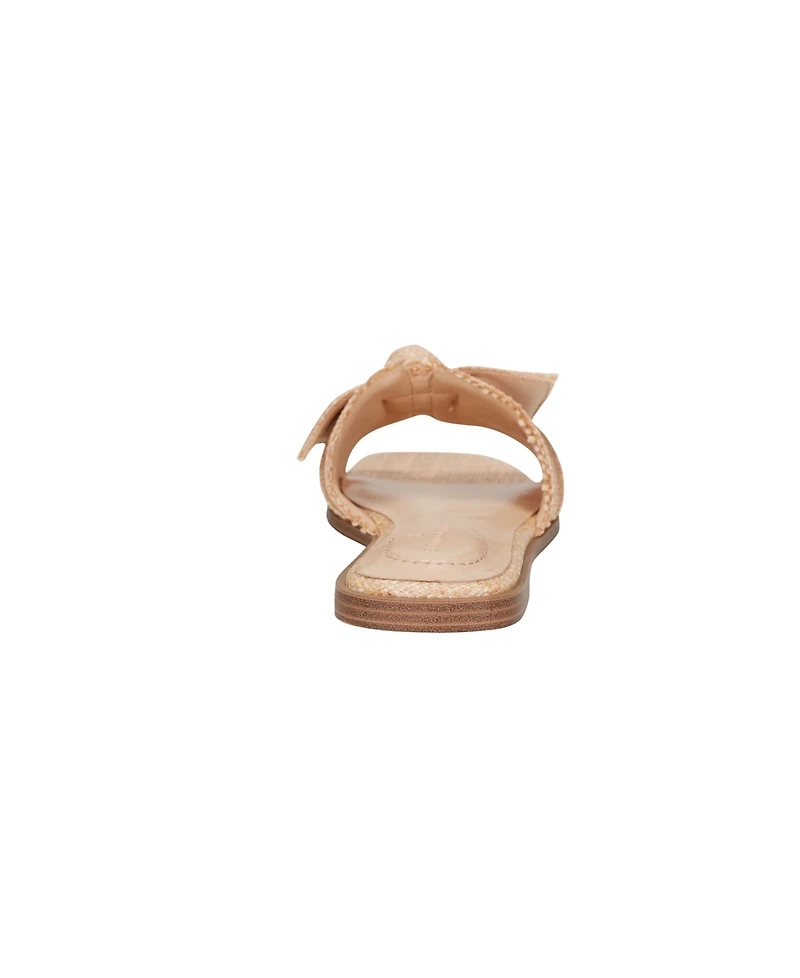 Bandolino Women's Vallen Knotted Bow Flat Slide Sandals