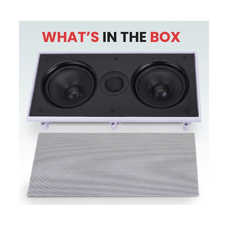 Pyle 5.25" Home In-Wall / Ceiling Speaker System - Dual 5.25" High-Power Woofers, Center/Left/Right Channel, 300W Max Power