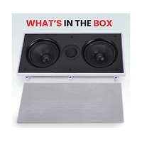 Pyle 5.25" Home In-Wall / Ceiling Speaker System - Dual 5.25" High-Power Woofers, Center/Left/Right Channel, 300W Max Power