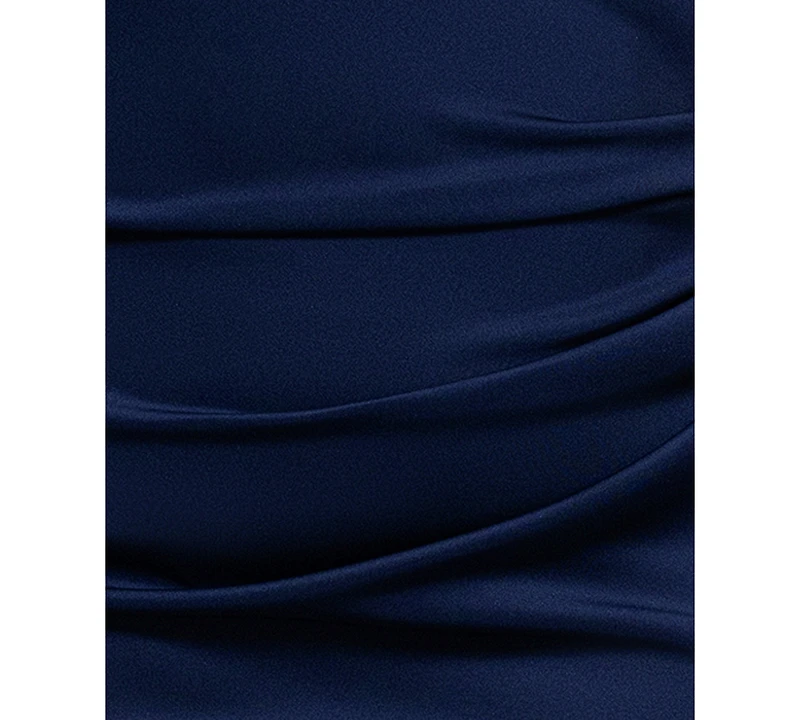 Xscape Petite Asymmetric Front Slit Evening Gown