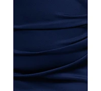 Xscape Petite Asymmetric Front Slit Evening Gown