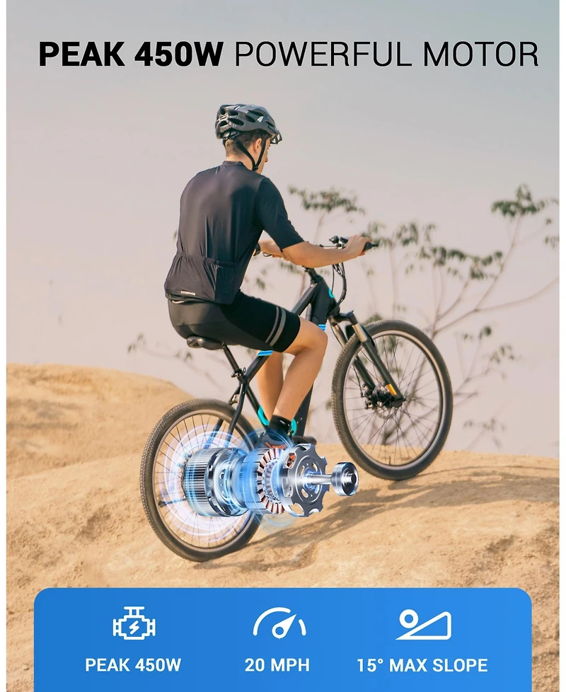Gyroor 350W Electric Bike 26" Electric Mountain Bike for Adults