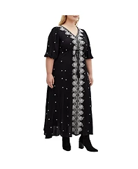City Chic Plus Ulla Embroidered Dress