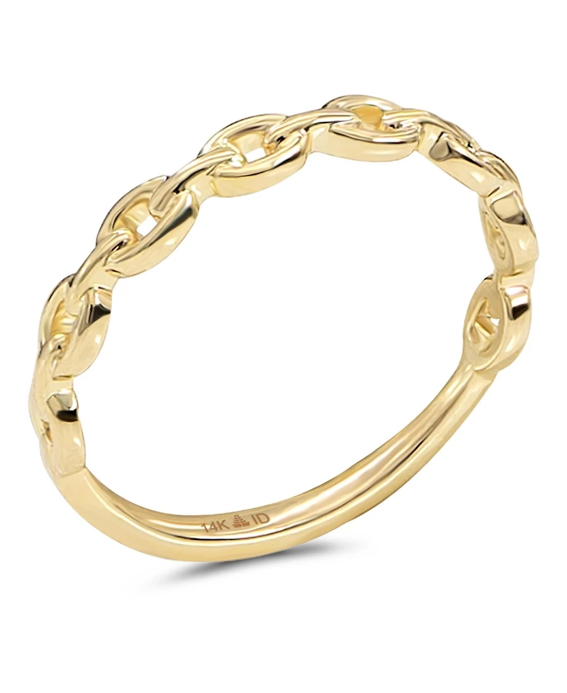 Devata Cable Link Ring in 14K Gold, Size 6, approx. 1.5 grams.