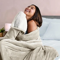 Bare Home Fleece Sherpa Throw Blanket