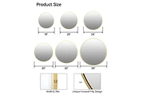 gaomon Round Mirror, 18 Inch Circle Mirror, Hd Eco-Friendly Gold Circle Mirror Metal Frame, Round Vanity Wall Mounted Mirrors for Entryway, Hallway, L