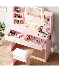 gaomon Vanity Desk with Mirror and Lights