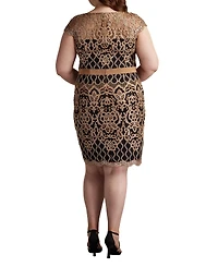 Tadashi Shoji Miranda Sequin Embroidered Dress - Plus