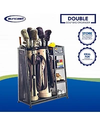 Suncast GO3216D Metal Golf Equipment Organizer Storage Rack w/ 3 Shelves