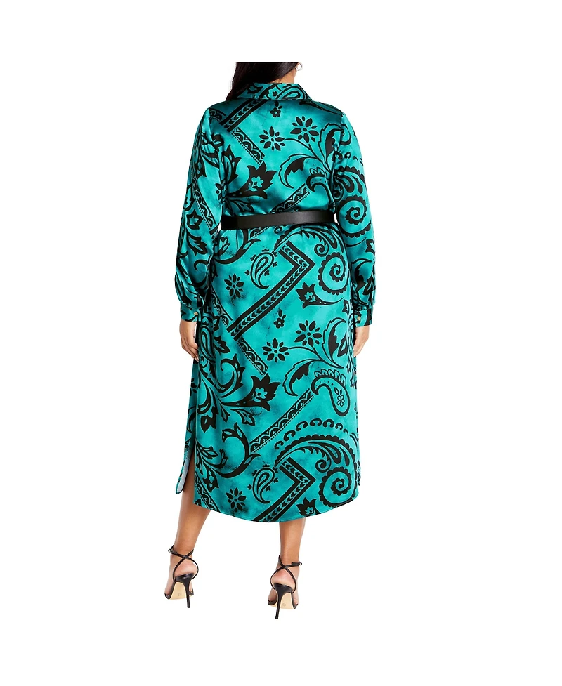 City Chic Plus Sienna Print Dress