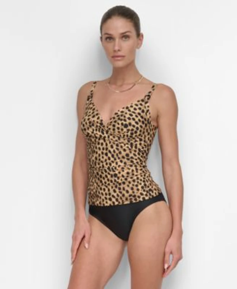 Dkny Womens O Ring Twist Front Tankini Top Bottoms