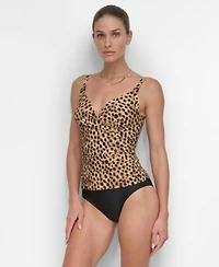 Dkny Womens O Ring Twist Front Tankini Top Bottoms