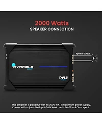 Pyle 2-Channel Bridgeable Mosfet Amplifier, 2000 Watt Max, Invincible Series