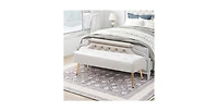 Bed Bench Ottoman with Storage – Upholstered Seat for End of Bed, Hallway, or Entryway Use