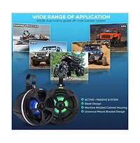 Pyle 5.25 Waterproof Bluetooth Off-Road Speaker System with Rgb Lights, 1000W