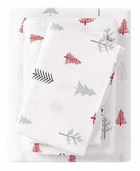 Linery & Co. 100% Turkish Cotton Winter Flannel Sheet Set - Winter trees