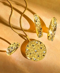 Le Vian Nude Diamond & Chocolate Diamond Filigree Hoop Earrings (1/2 ct. t.w.) in 14k Honey Gold