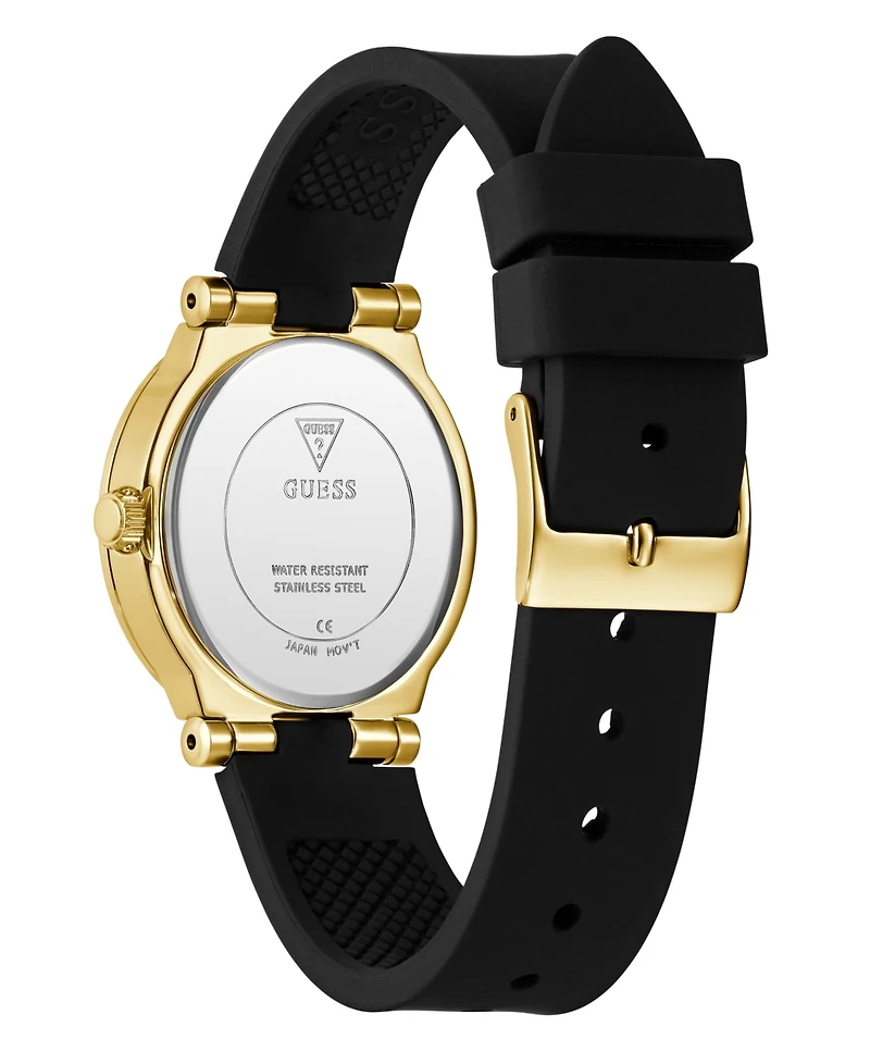 Guess Women's Analog Black Silicone Watch, 32mm