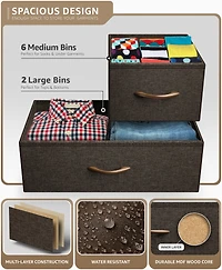 Sorbus 8 Drawers Wide Dresser - Organizer Unit with Steel Frame Wood Top and handle