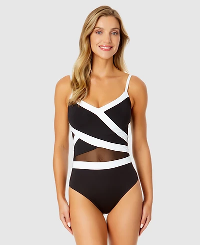 Anne Cole Women's Mesh-Inset One-Piece Swimsuit