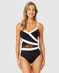 Anne Cole Women's Mesh-Inset One-Piece Swimsuit