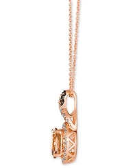 Le Vian Peach Morganite (1-3/8 ct. t.w.), Nude Diamond (1/4 ct. t.w.) & Chocolate Diamond (1/20 ct. t.w.) Round Pendant 20" Necklace in 14k Strawberry