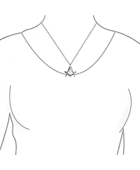 Bling Jewelry Masonic Freemason Compass Pendant Necklace in Oxidized Sterling Silver Chain